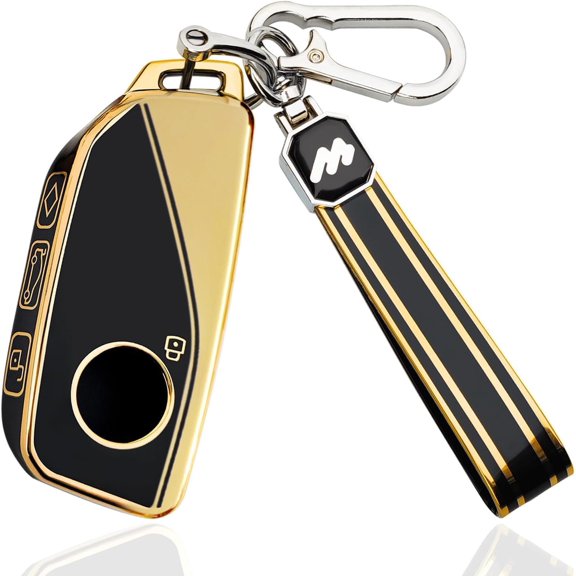Key Fob Cover Compatible with BMW X1 X2 X3 X5 X6 X7 XM IX I5 I7 Keychain Case Holder Protector,Black,4 Button