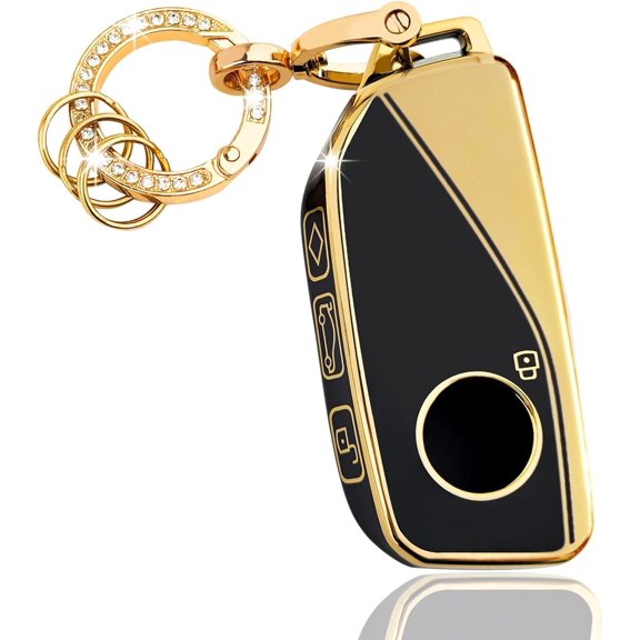 Key Fob Cover Compatible with BMW X1 X2 X3 X5 X6 X7 XM IX I5 I7 Keychain Case Holder Protector,Black,4 Button