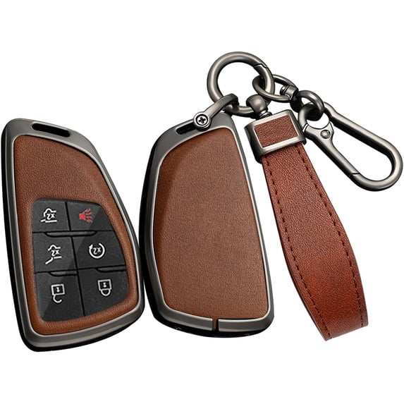Key Fob Cover Compatible with Buick Enclave Encore Envision Avenir Honda Prologue 2024-2025 Keychain Case Holder Protector,A-Brown