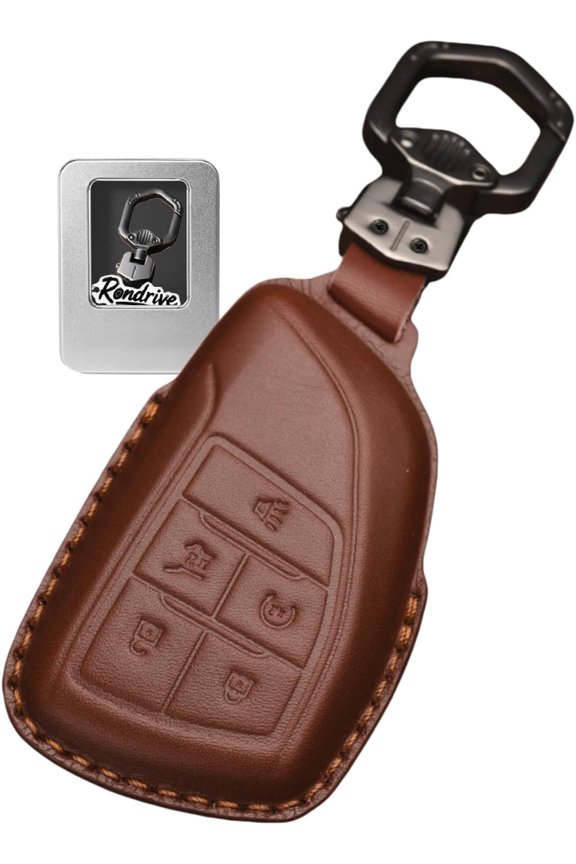 Key Fob Cover Compatible with Buick Envision 2025-2026 Enclave Honda Prologue Keychain Case Holder Protector,Dark Brown