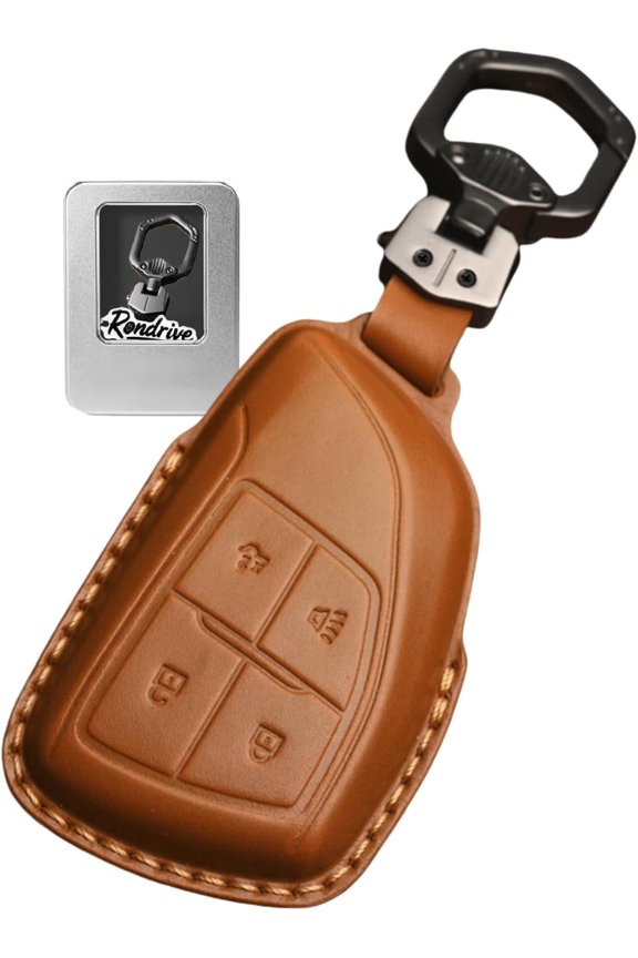 Key Fob Cover Compatible with Buick Envision 2025-2026 Enclave Honda Prologue Keychain Case Holder Protector,Light Brown