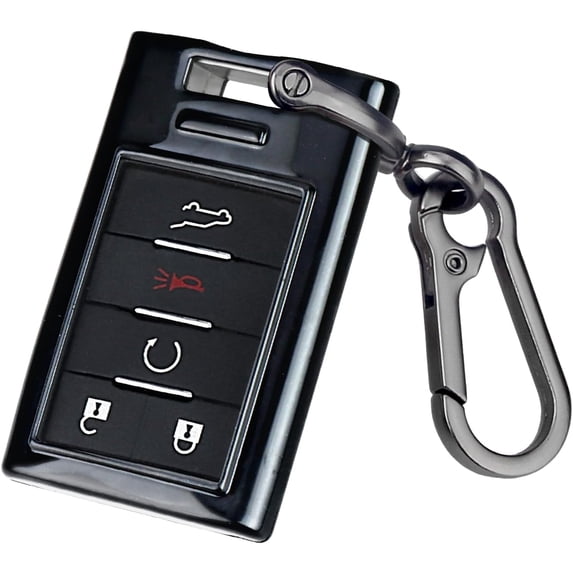 Key Fob Cover Compatible with Cadillac CTS STS XTS SRX ATS ELR DTS Escalade Corvette 2006-2014 Keychain Case Holder Protector,Black