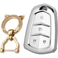 thumbnail image 1 of Key Fob Cover Compatible with Cadillac Escalade CTS ATS STS Keychain Case Holder Protector,B White, 1 of 8