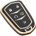 thumbnail image 1 of Key Fob Cover Compatible with Cadillac Escalade CTS SRX XT5 ATS STS CT6 2015-2019 Keychain Case Holder Protector,Black, 1 of 5