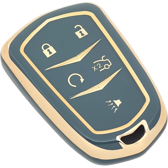 Key Fob Cover Compatible with Cadillac Escalade CTS SRX XT5 ATS STS CT6 2015-2019 Keychain Case Holder Protector,Blue
