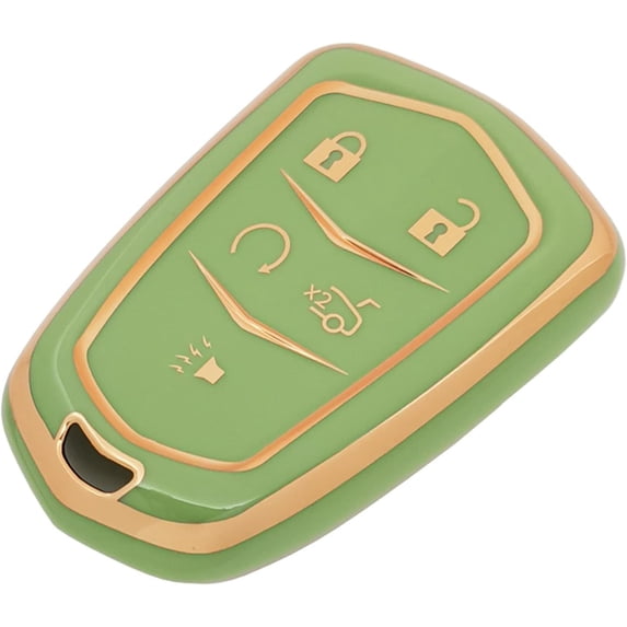 Key Fob Cover Compatible with Cadillac Escalade CTS SRX XT5 ATS STS CT6 2015-2019 Keychain Case Holder Protector,Green