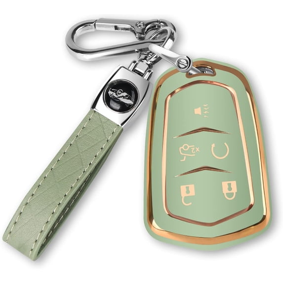 Key Fob Cover Compatible with Cadillac Escalade CTS SRX XT5 ATS STS CT6 Keychain Case Holder Protector,Green