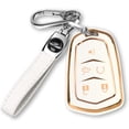 thumbnail image 1 of Key Fob Cover Compatible with Cadillac Escalade CTS SRX XT5 ATS STS CT6 Keychain Case Holder Protector,White, 1 of 7