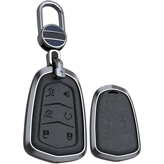 Key Fob Cover Compatible with Cadillac Escalade Escalade ESV 2015-2020 6 Button Keychain Case Holder Protector,Black