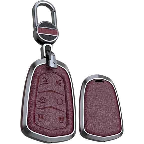 Key Fob Cover Compatible with Cadillac Escalade Escalade ESV 2015-2020 6 Button Keychain Case Holder Protector,Red