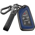 thumbnail image 1 of Key Fob Cover Compatible with Cadillac Lyriq Optiq Vistiq 2020-2026 Escalade CT4 CT5 CT6 CTS ATS XT4 Keychain Case Holder Protector,B-Blue, 1 of 4