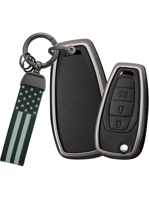 Key Fob Cover Compatible with Chevrolet Cruz Cavalier Trax Trailblazer 2010-2023 Keychain Case Holder Protector,National Flag-black