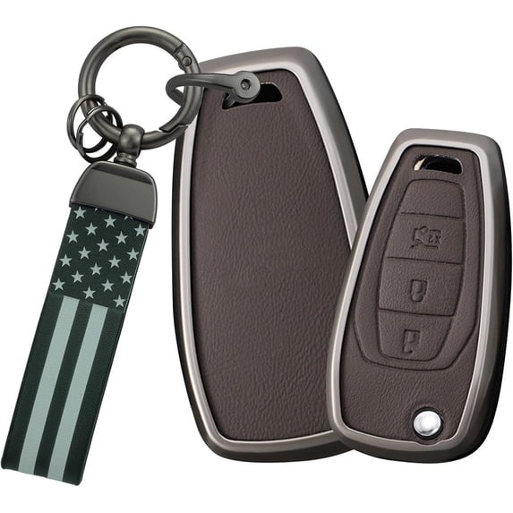 Key Fob Cover Compatible with Chevrolet Cruz Cavalier Trax Trailblazer 2010-2023 Keychain Case Holder Protector,National Flag-brown
