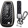 thumbnail image 1 of Key Fob Cover Compatible with Chevrolet Cruze Trax Spark Sonic 2011-2022 3 Button Keychain Case Holder Protector,Long Keychain-black, 1 of 7