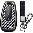 thumbnail image 1 of Key Fob Cover Compatible with Chevrolet Cruze Trax Spark Sonic 2011-2022 3 Button Keychain Case Holder Protector,Long Keychain-white, 1 of 7