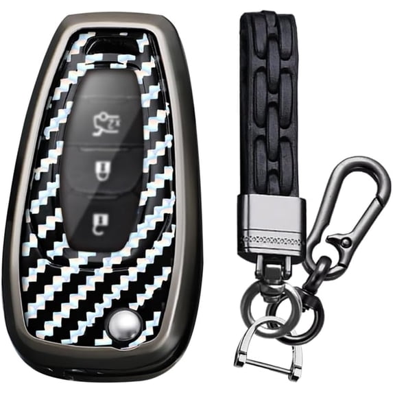 Key Fob Cover Compatible with Chevrolet Cruze Trax Spark Sonic 2011-2022 3 Button Keychain Case Holder Protector,Long Keychain-white