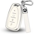 thumbnail image 1 of Key Fob Cover Compatible with Chevrolet Equinox Bolt Trax Sonic Blazer Trailblazer Traverse Cruze Keychain Case Holder Protector,Silver-White, 1 of 6