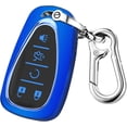 thumbnail image 1 of Key Fob Cover Compatible with Chevrolet Equinox Malibu Camaro Traverse Blazer Cruze Volt Bolt Sonic Trax Tahoe Keychain Case Holder Protector,Blue, 1 of 7