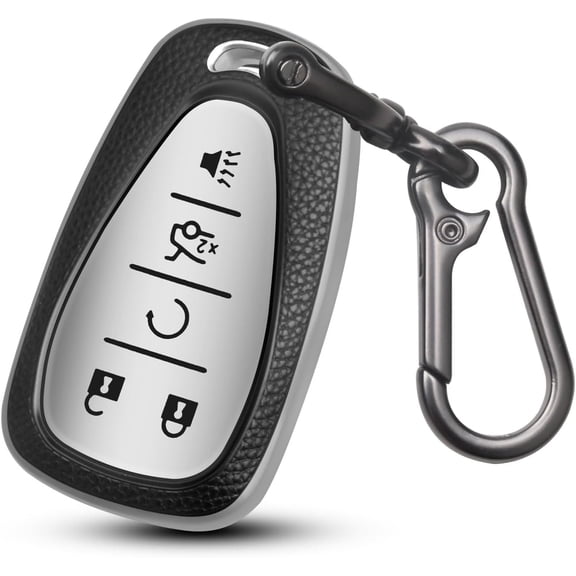 Key Fob Cover Compatible with Chevrolet Equinox Malibu Trailblazer Traverse Volt Bolt Keychain Case Holder Protector,Gray