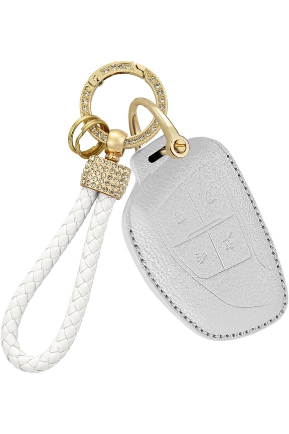 Key Fob Cover Compatible with Chevrolet Silverado 1500 2500HD 2021-2026 Suburban Tahoe Colorado Traverse Keychain Case Holder Protector,White