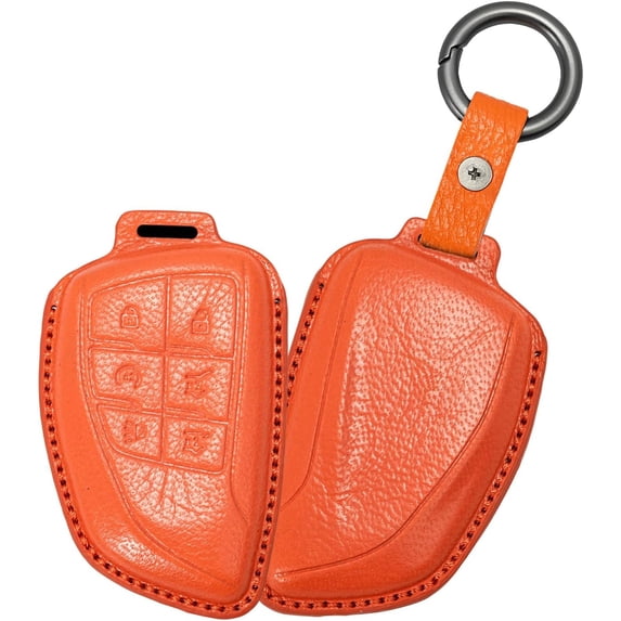 Key Fob Cover Compatible with Chevrolet Silverado 1500 Suburban Tahoe Equinox Colorado Traverse Keychain Case Holder Protector,Orange