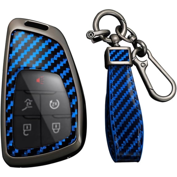 Key Fob Cover Compatible with Chevrolet Silverado Traverse Equinox Buick Envision 2022-2025 Keychain Case Holder Protector,A Blue