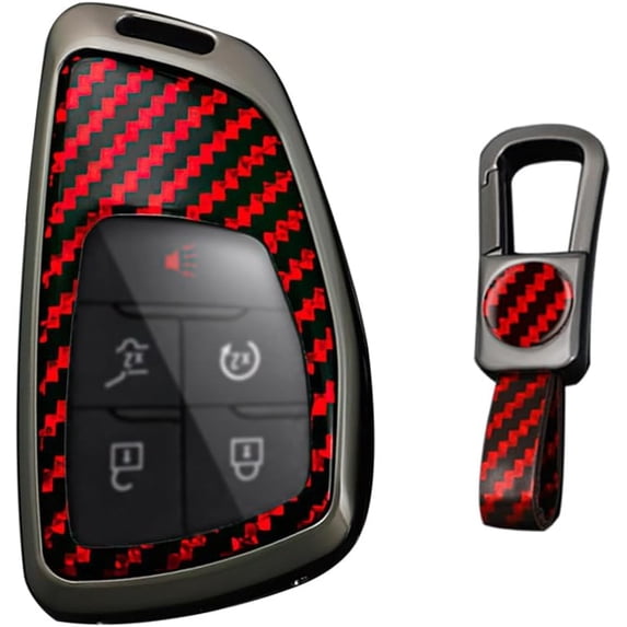 Key Fob Cover Compatible with Chevrolet Silverado Traverse Equinox Buick Envision 2022-2025 Keychain Case Holder Protector,B Red