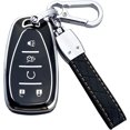 thumbnail image 1 of Key Fob Cover Compatible with Chevy Camaro Cruze Equinox Malibu Traverse Blazer Volt Bolt Sonic Trax Keychain Case Holder Protector,Black, 1 of 7