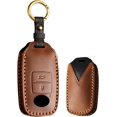 thumbnail image 1 of Key Fob Cover Compatible with Daihatsu Toyota Yaris Ativ Raize Veloz Avanza Rush Perodua 3 Button Keychain Case Holder Protector,3 Button-brown, 1 of 7