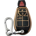 thumbnail image 1 of Key Fob Cover Compatible with Dodge Challenger Charger Chrysler 300 2008-2014 4 Button Keychain Case Holder Protector,Black, 1 of 7