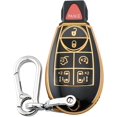 thumbnail image 1 of Key Fob Cover Compatible with Dodge Chrysler RAM Durango Grand Cherokee Keychain Case Holder Protector,Black, 1 of 7