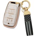 thumbnail image 1 of Key Fob Cover Compatible with Dodge RAM 1500 2500 TRX Challenger Charger Durango Hornet 2021-2026 Keychain Case Holder Protector,A White, 1 of 8