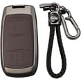 thumbnail image 1 of Key Fob Cover Compatible with Dodge Ram 1500 2500 3500 4500 5500 2019-2025 3 Button Leather Keychain Case Holder Protector,3 Buttons Brown, 1 of 9