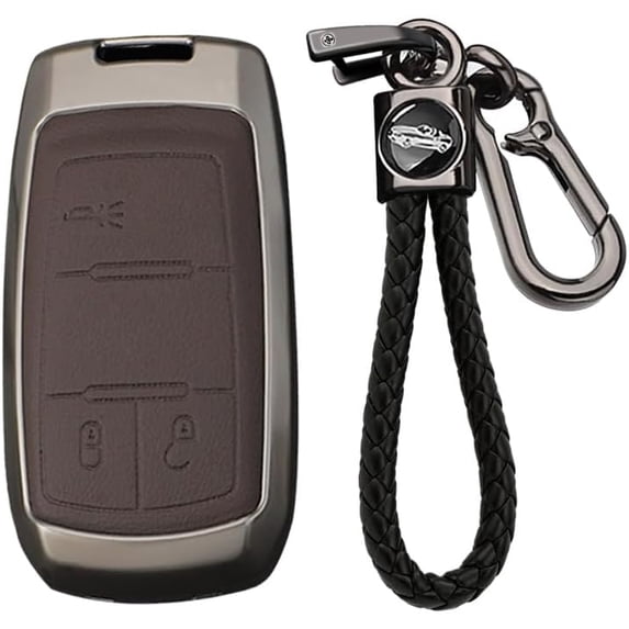 Key Fob Cover Compatible with Dodge Ram 1500 2500 3500 4500 5500 2019-2025 3 Button Leather Keychain Case Holder Protector,3 Buttons Brown