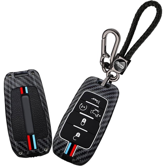 Key Fob Cover Compatible with Dodge Ram 1500 2500 3500 4500 5500 2019-2025 5 6 Button Metal Keychain Case Holder Protector