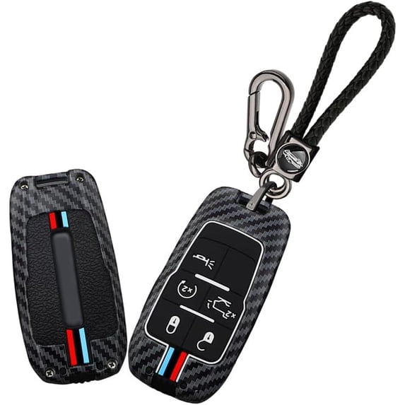 Key Fob Cover Compatible with Dodge Ram 1500 2500 3500 4500 5500 2019-2025 5 6 Button Metal Keychain Case Holder Protector