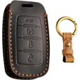 thumbnail image 1 of Key Fob Cover Compatible with Dodge Ram 1500 2500 3500 4500 5500 2021-2026 5 Button Leather Keychain Case Holder Protector,4 Buttons Black, 1 of 9