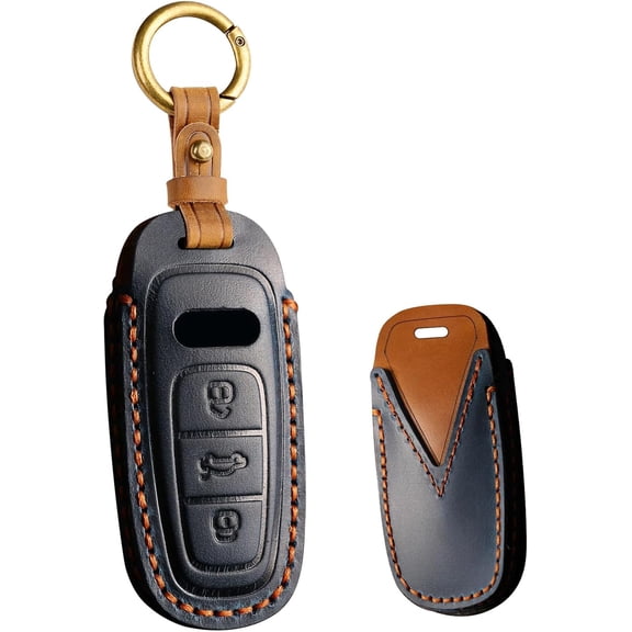 Key Fob Cover Compatible with Fit for Audi, Keychain, Car Key Fob Case, Keychain Case Holder Protector,1,Black