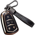 thumbnail image 1 of Key Fob Cover Compatible with Fit for Cadillac Escalade ATS CTS CT6 STS SRX XT5 Keychain Case Holder Protector,B-black, 1 of 7