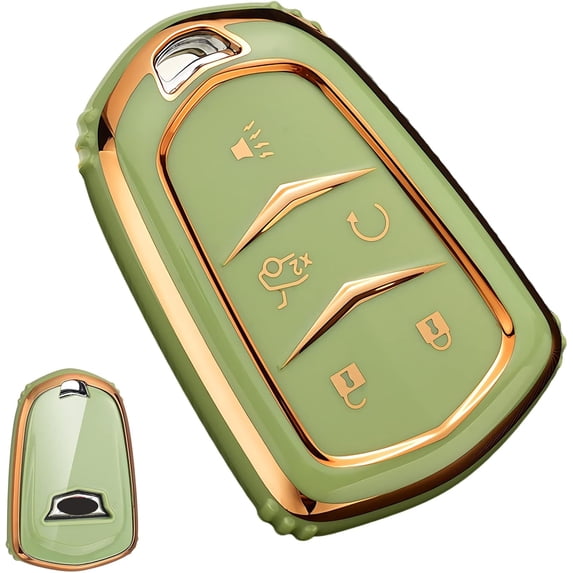 Key Fob Cover Compatible with Fit for Cadillac Escalade ATS CTS CT6 STS SRX XT5 Keychain Case Holder Protector,Green