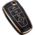 thumbnail image 1 of Key Fob Cover Compatible with Fit for Ford Explorer Bronco Escape Edge Expedition Mustang F150 Lincoln Keychain Case Holder Protector,Black, 1 of 6
