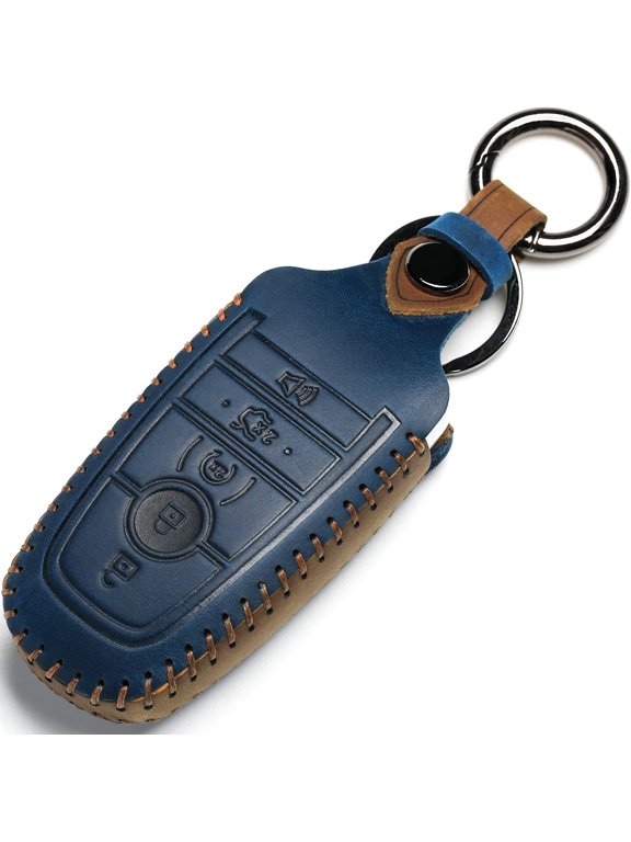 Key Fob Cover Compatible with Fit for Ford Fusion Explorer Escape Edge Mustang Raptor F150 F250 F350 F450 F550 Keychain Case Holder Protector,A-Blue