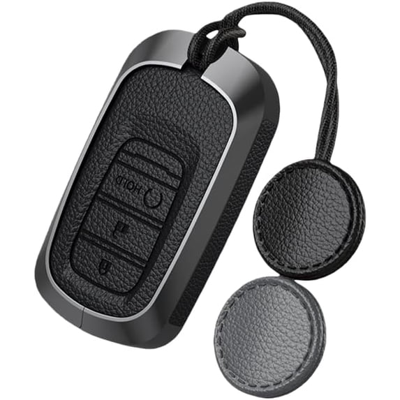 Key Fob Cover Compatible with Fit for Honda Accord Civic HR-V CR-V Keychain Case Holder Protector,3-BTN-Remote-Start-Black