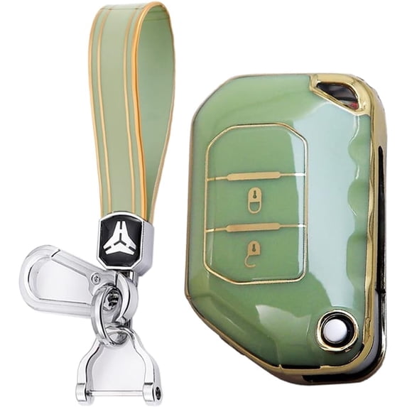 Key Fob Cover Compatible with Fit for Jeep Wrangler JL JLU Gladiator 2018-2025 Leather Shockproof Anti-Scratch Keychain Case Holder Protector