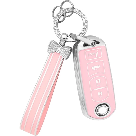Key Fob Cover Compatible with Fit for Mazda 3 6 CX5 MX-5 Miata CX9 CX3 Keychain Case Holder Protector,1