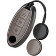 thumbnail image 1 of Key Fob Cover Compatible with Fit for Nissan Murano Kicks Keychain Case Holder Protector,A-Brown-3-BTN, 1 of 6