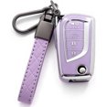thumbnail image 1 of Key Fob Cover Compatible with Fit for Toyota RAV4 Corolla Camry Keychain Case Holder Protector,Purple-b, 1 of 5