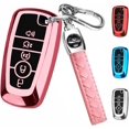thumbnail image 1 of Key Fob Cover Compatible with Ford Explorer Fusion Escape Edge Expedition Mustang F150 F250 F350 F450 F550 Bronco Keychain Case Holder Protector,Pink, 1 of 7
