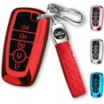 thumbnail image 1 of Key Fob Cover Compatible with Ford Explorer Fusion Escape Edge Expedition Mustang F150 F250 F350 F450 F550 Bronco Keychain Case Holder Protector,Red, 1 of 7