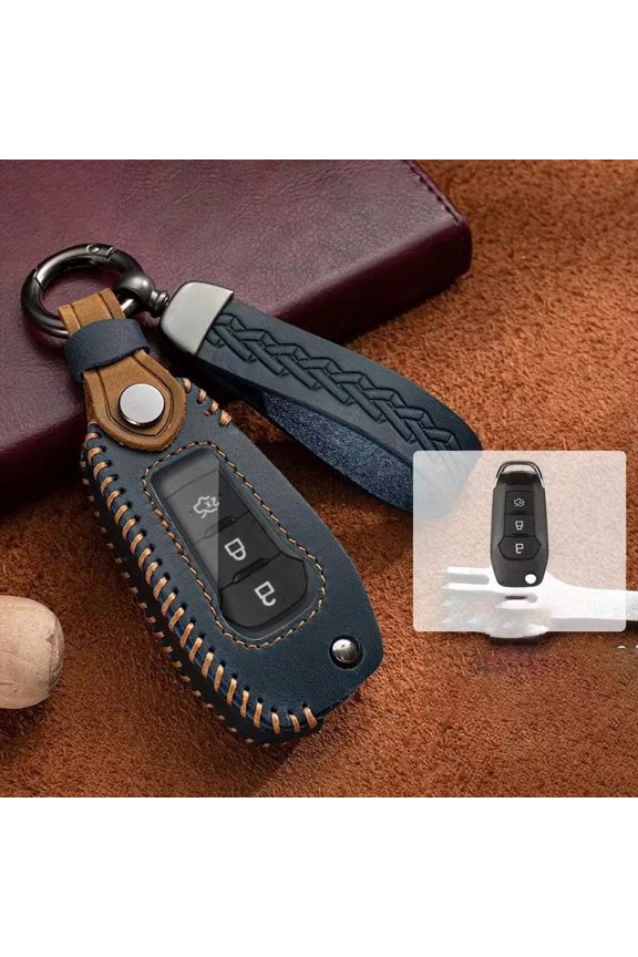 Key Fob Cover Compatible with Ford Maverick Ranger Transit F150 F250 F350 Fusion Bronco Raptor Keychain Case Holder Protector,Blue